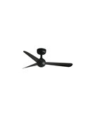 Ventilador de techo SFERA S negro 28W, sin luz, con mando y control inteligente TUYA, Ø90 cm