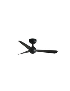 Ventilador de techo SFERA S negro 28W, sin luz, con mando y control inteligente TUYA, Ø90 cm