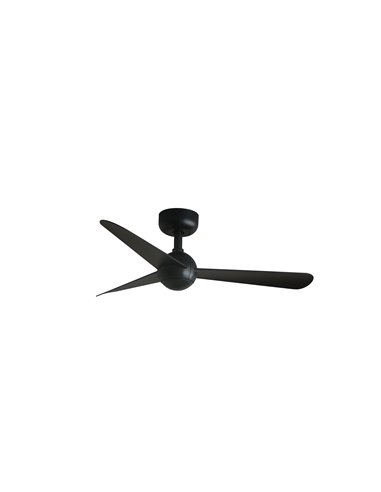 Ventilador de techo SFERA S negro 28W, sin luz, con mando y control inteligente TUYA, Ø90 cm