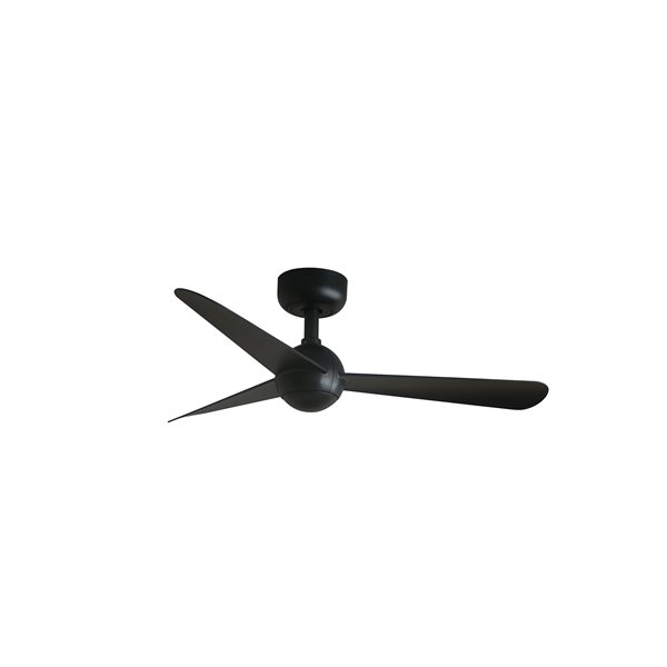 Ventilador de techo SFERA S negro 28W, sin luz, con mando y control inteligente TUYA, Ø90 cm