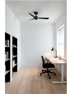 Ventilador de techo SFERA S negro 28W, sin luz, con mando y control inteligente TUYA, Ø90 cm 2