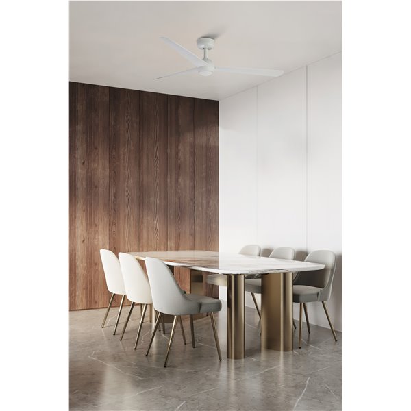 Ventilador de techo 34W SFERA M blanco, sin luz, con mando TUYA, Ø125 cm, 3 palas