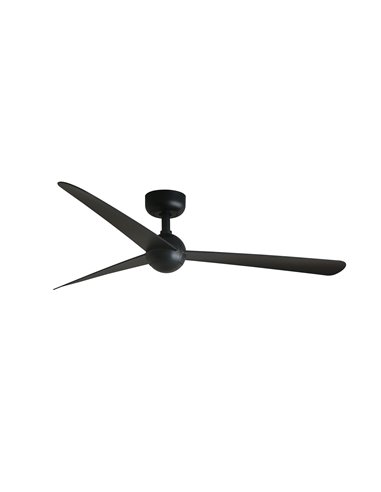 Ventilador de techo 34W  SFERA M negro, sin luz, con mando TUYA, Ø125 cm, 3 palas