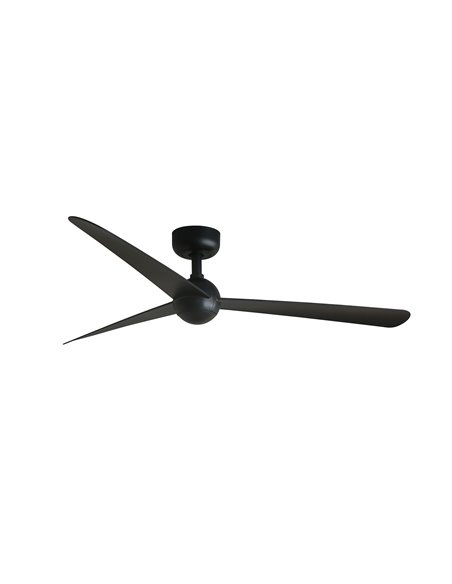 Ventilador de techo 34W  SFERA M negro, sin luz, con mando TUYA, Ø125 cm, 3 palas
