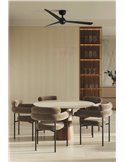 Ventilador de techo 34W  SFERA M negro, sin luz, con mando TUYA, Ø125 cm, 3 palas