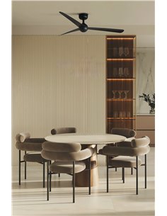 Ventilador de techo 34W  SFERA M negro, sin luz, con mando TUYA, Ø125 cm, 3 palas 2