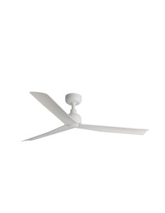 Ventilador sin luz de techo MARINE M 27W blanco, apto para exterior IP44, con mando y control TUYA, Ø125 cm, 3 palas
