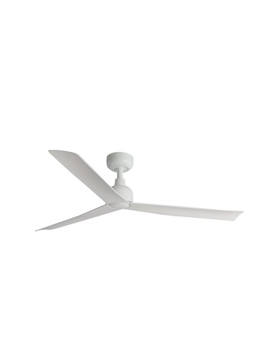 Ventilador sin luz de techo MARINE M 27W blanco, apto para exterior IP44, con mando y control TUYA, Ø125 cm, 3 palas