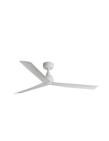 Ventilador sin luz de techo MARINE M 27W blanco, apto para exterior IP44, con mando y control TUYA, Ø125 cm, 3 palas