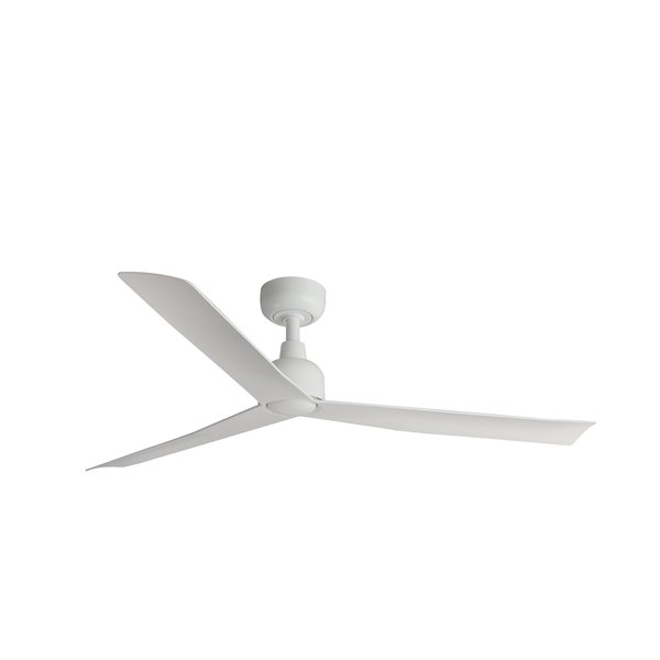 Ventilador sin luz de techo MARINE M 27W blanco, apto para exterior IP44, con mando y control TUYA, Ø125 cm, 3 palas