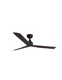 Ventilador sin luz de techo MARINE M marrón 27W, apto para exterior IP44, con app TUYA y mando, 3 palas Ø125 cm