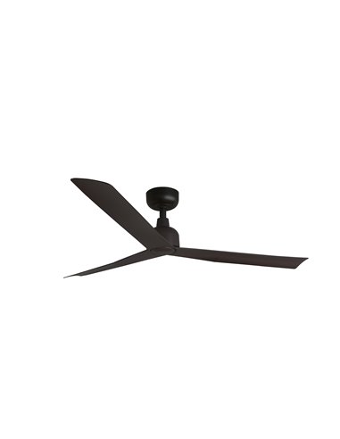 Ventilador sin luz de techo MARINE M marrón 27W, apto para exterior IP44, con app TUYA y mando, 3 palas Ø125 cm