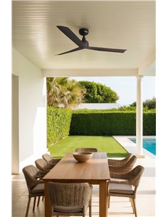 Ventilateur de plafond MARINE M marron 27W sans lumière, adapté à une utilisation en extérieur IP44, avec application TUYA et té 2