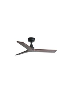 Ventilador sin luz KLIM S negro palas madera FSC nogal/roble, Ø925mm, con mando y app inteligente TUYA, 28W, E27