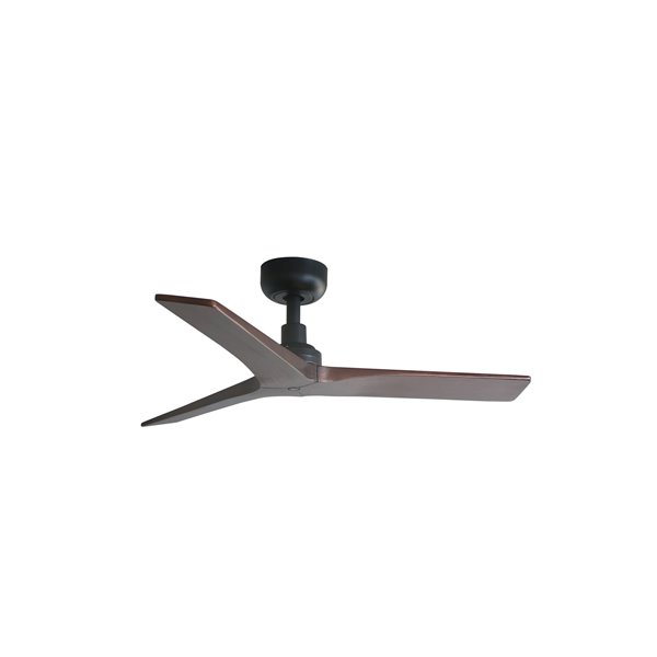 Ventilador sin luz KLIM S negro palas madera FSC nogal/roble, Ø925mm, con mando y app inteligente TUYA, 28W, E27