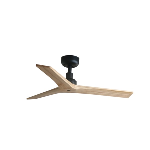 Ventilador sin luz KLIM S negro palas madera FSC nogal/roble, Ø925mm, con mando y app inteligente TUYA, 28W, E27