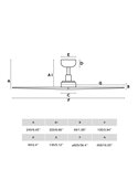 Ventilador sin luz KLIM S con mando y app TUYA, blanco con palas madera roble claro, Ø925mm, 28W