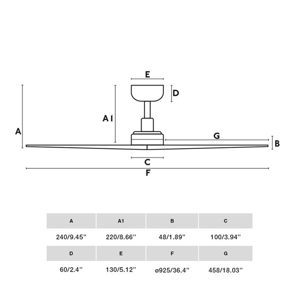 Ventoinha KLIM S sem luz com controle remoto e aplicativo TUYA, branco com pás em madeira de carvalho claro, Ø925mm, 28W