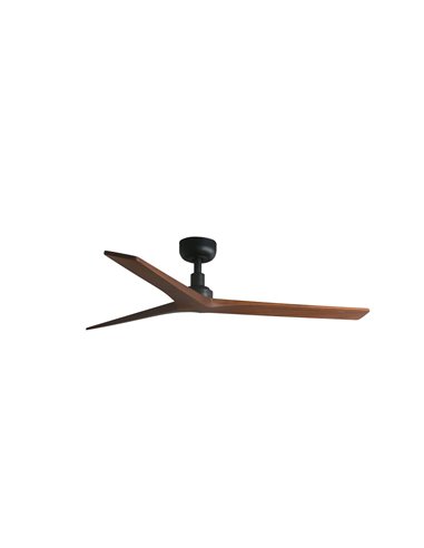 Ventilador sin luz KLIM M negro palas madera nogal/roble, 35W, Ø1250mm, con mando y app TUYA