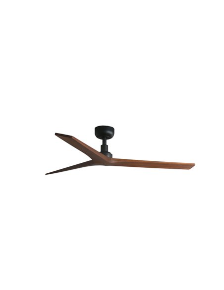 Ventilador sin luz KLIM M negro palas madera nogal/roble, 35W, Ø1250mm, con mando y app TUYA