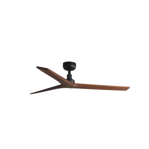 Ventilateur KLIM M noir sans lumière, pales en bois de noyer/chêne, 35W, Ø1250mm, avec télécommande et application TUYA