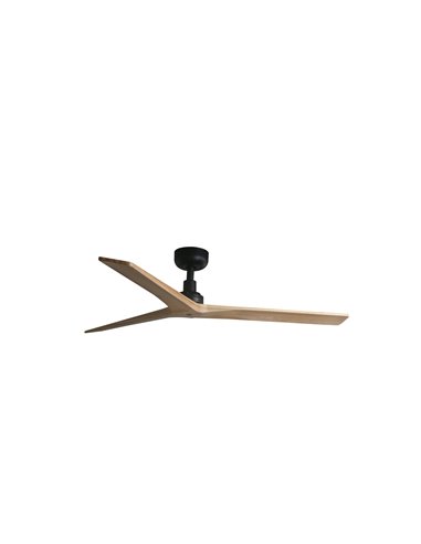 Ventilador sin luz KLIM M negro palas madera nogal/roble, 35W, Ø1250mm, con mando y app TUYA
