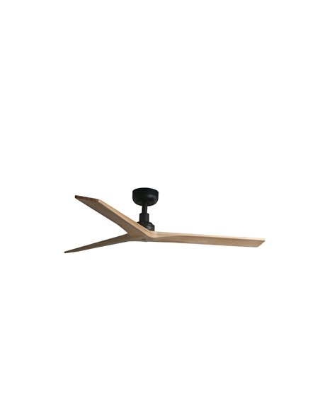 Ventilador sin luz KLIM M negro palas madera nogal/roble, 35W, Ø1250mm, con mando y app TUYA