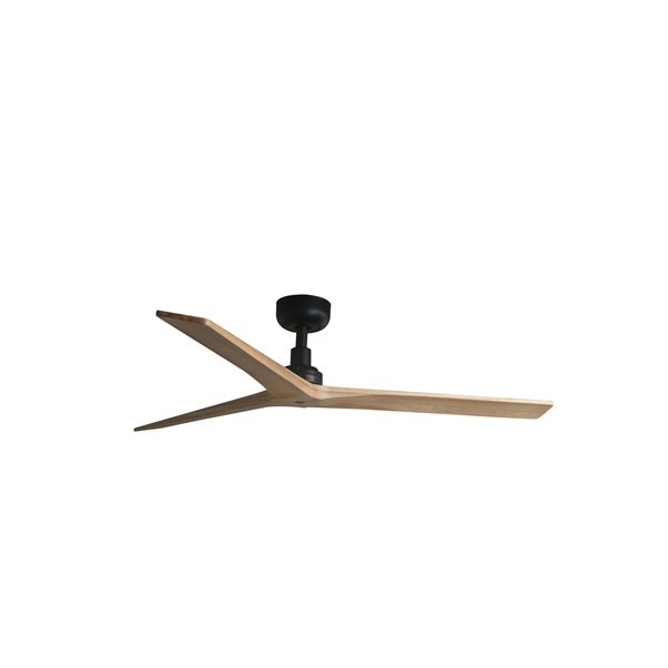 Ventilador sin luz KLIM M negro palas madera nogal/roble, 35W, Ø1250mm, con mando y app TUYA