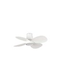 Ventilador LED de techo LED KLOVER S blanco 18W, Ø800mm con mando y luz CCT regulable, 4 palas