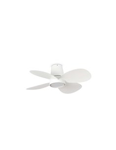 Ventilador LED de techo LED KLOVER S blanco 18W, Ø800mm con mando y luz CCT regulable, 4 palas