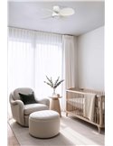 Ventilador LED de techo LED KLOVER S blanco 18W, Ø800mm con mando y luz CCT regulable, 4 palas