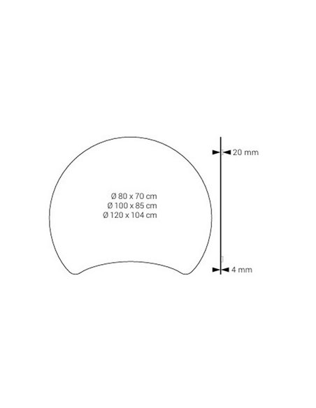 Espejo media luna sin luz CRACOVIA para baño, varias medidas