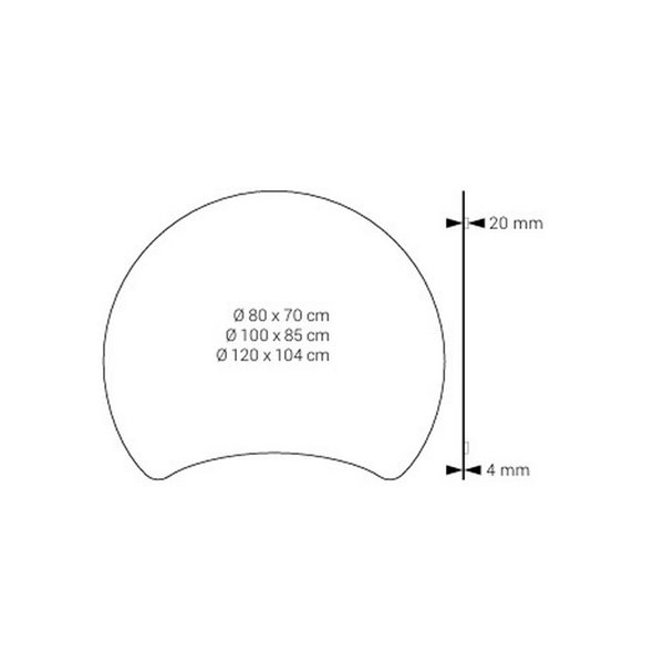 Miroir demi-lune Cracovia sans lumière pour salle de bain, différentes tailles