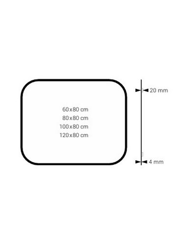 Espelho Malta sem iluminação com cantos arredondados, moldura preta fosca, vários tamanhos
