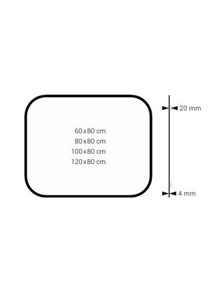 Espejo sin luz MALTA esquinas redondeadas, marco negro mate, varias medidas