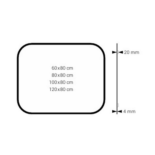 Espelho Malta sem iluminação com cantos arredondados, moldura preta fosca, vários tamanhos