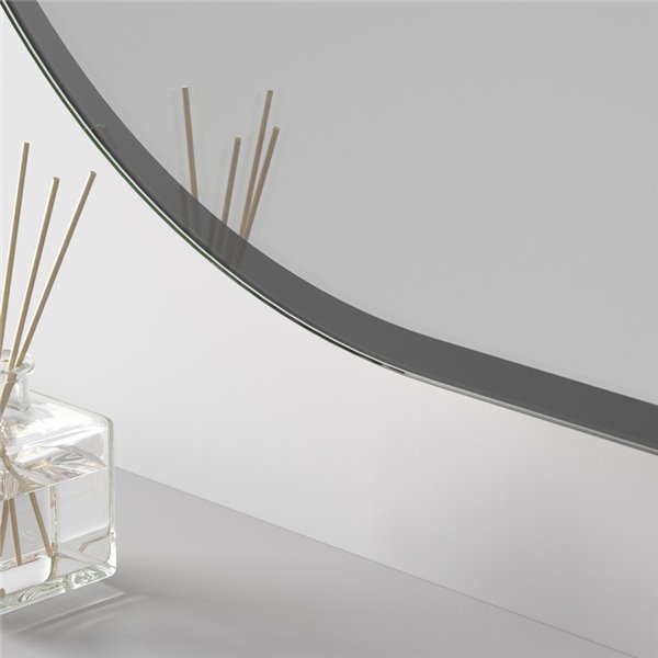 Miroir Malte non éclairé avec coins arrondis, cadre noir mat, différentes tailles