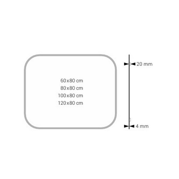 Miroir ARLES sans lumière, coins arrondis, cadre noir mat, différentes tailles