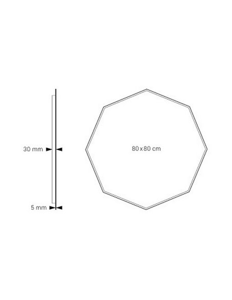 Miroir polygonal rétroéclairé triple tactile ALMOUROL 80 x 80 cm avec CCT 3 000 K-4 500 K-6 000 K et antibuée IP44