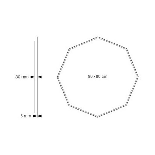 Espejo poligonal retroiluminado ALMOUROL 80x80cm Triple Touch Táctil CCT 3000K-4500K-6000K y Antivaho IP44