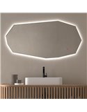 Espejo LED forma poligonal retroiluminado GAUDÍ para baño Triple Touch Táctil CCT 3000K-4500K-6000K y Antivaho IP44