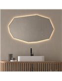 Espejo LED forma poligonal retroiluminado GAUDÍ para baño Triple Touch Táctil CCT 3000K-4500K-6000K y Antivaho IP44