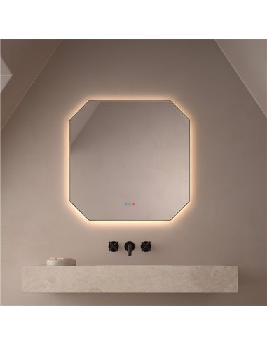 Espejo LED retroiluminado IDRIA para baño Triple Touch Táctil CCT 3000K-4500K-6000K y Antivaho IP44