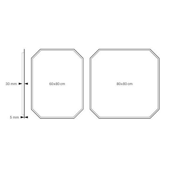 Espelho de banheiro com retroiluminação LED IDRIA Triple Touch CCT 3000K-4500K-6000K e antiembaçante IP44