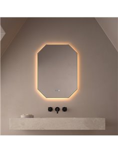 Espejo LED retroiluminado IDRIA para baño Triple Touch Táctil CCT 3000K-4500K-6000K y Antivaho IP44
