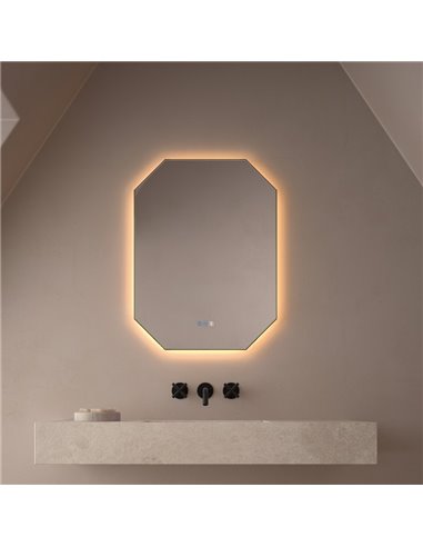 Espelho de banheiro com retroiluminação LED IDRIA Triple Touch CCT 3000K-4500K-6000K e antiembaçante IP44