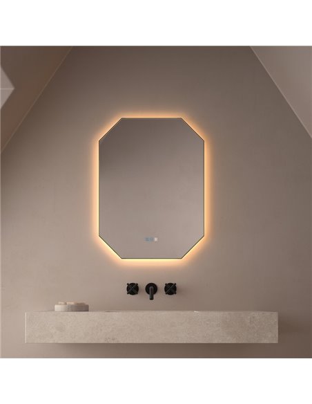 Espelho de banheiro com retroiluminação LED IDRIA Triple Touch CCT 3000K-4500K-6000K e antiembaçante IP44