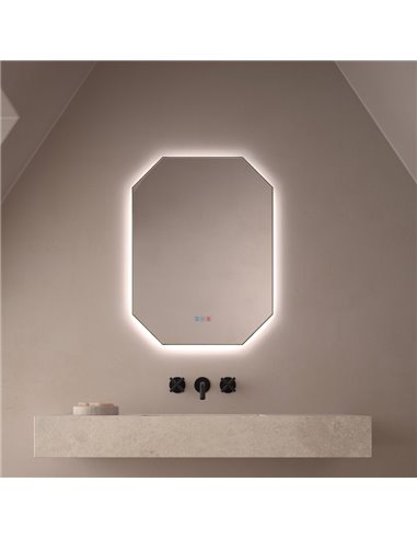 Espelho de banheiro com retroiluminação LED IDRIA Triple Touch CCT 3000K-4500K-6000K e antiembaçante IP44