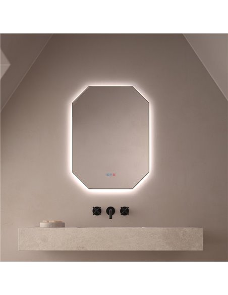 Miroir de salle de bain LED rétroéclairé IDRIA Triple Touch CCT 3000K-4500K-6000K et antibuée IP44