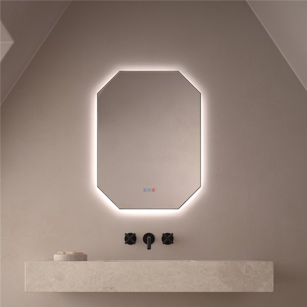 Espejo LED retroiluminado IDRIA para baño Triple Touch Táctil CCT 3000K-4500K-6000K y Antivaho IP44